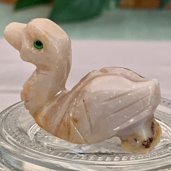 Soapstone Duck Miniature Figurine Carving Crystal Healing Animal Pocket Pet 1.5" - Picture 5 of 8